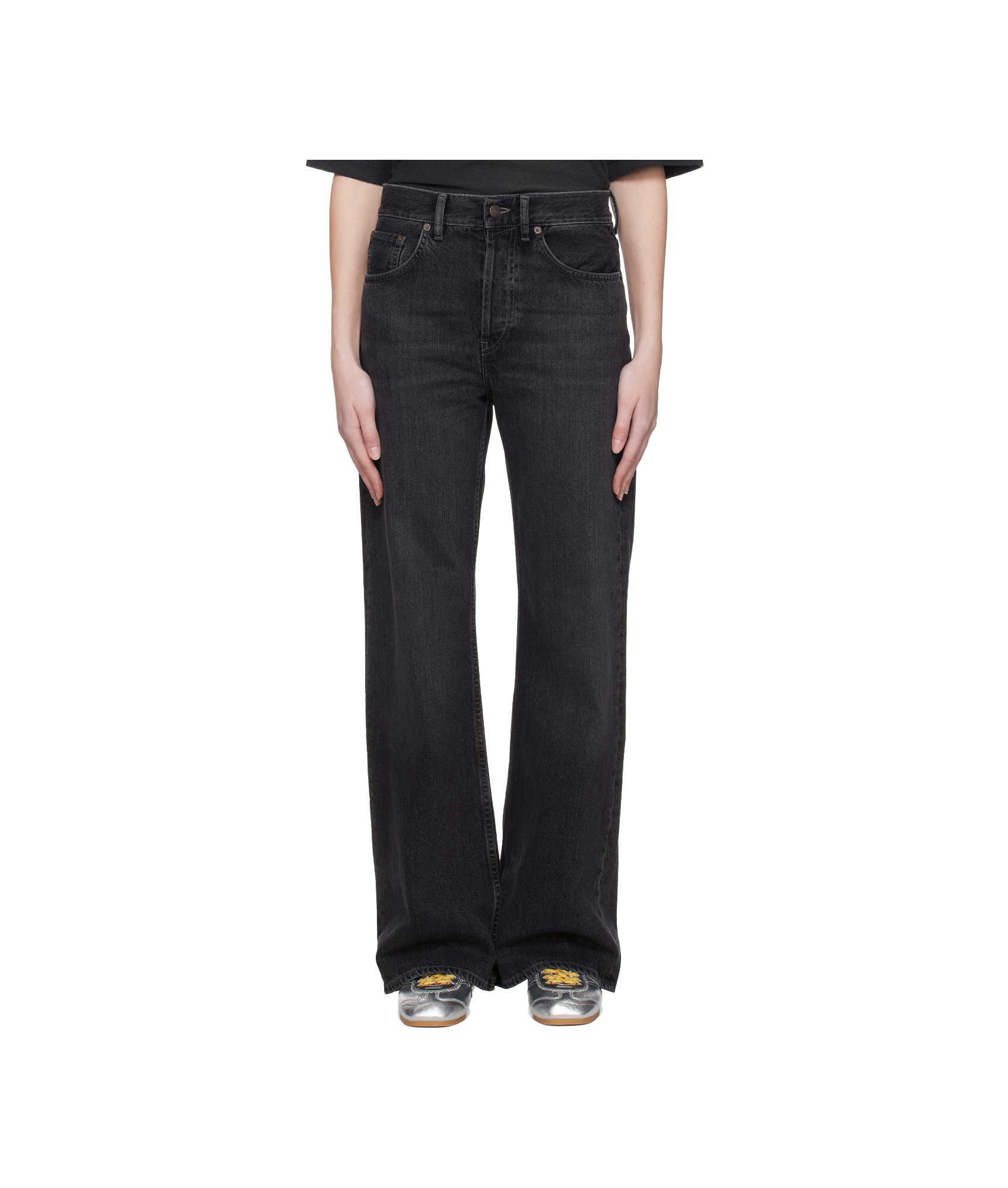 Acne Studios 5-pocket Denim Loose Fit High-waisted Jeans In Black