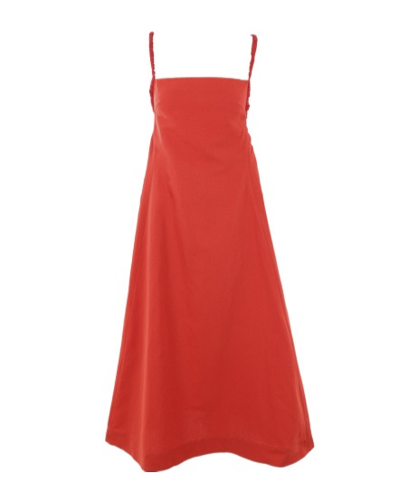 Molly Goddard Reggie Midi Dress In Red