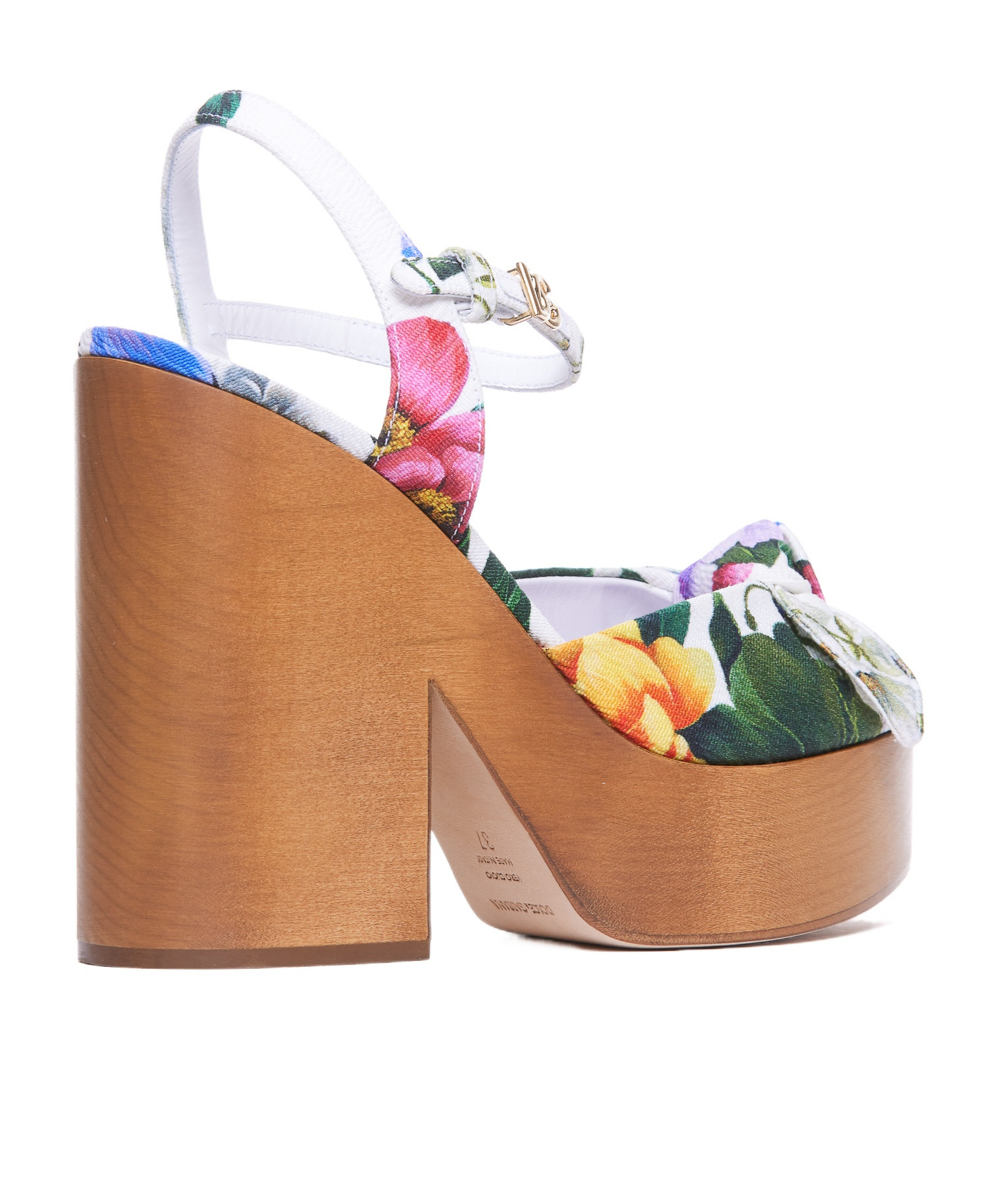 Dolce & Gabbana 85mm Keira Textile Clog Sandals In Multicolor