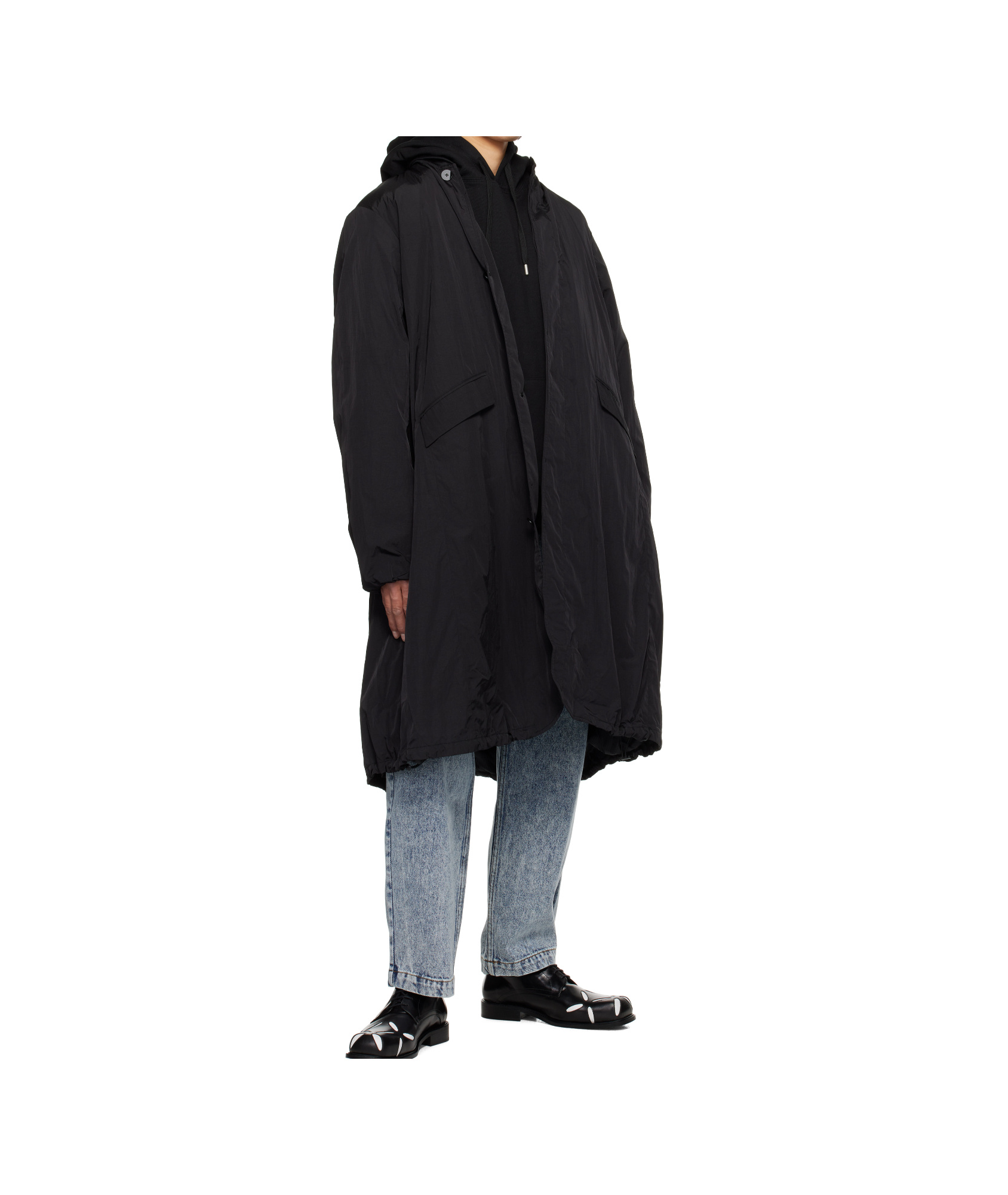 Ader Error Single Breasted Trench Coat In Black