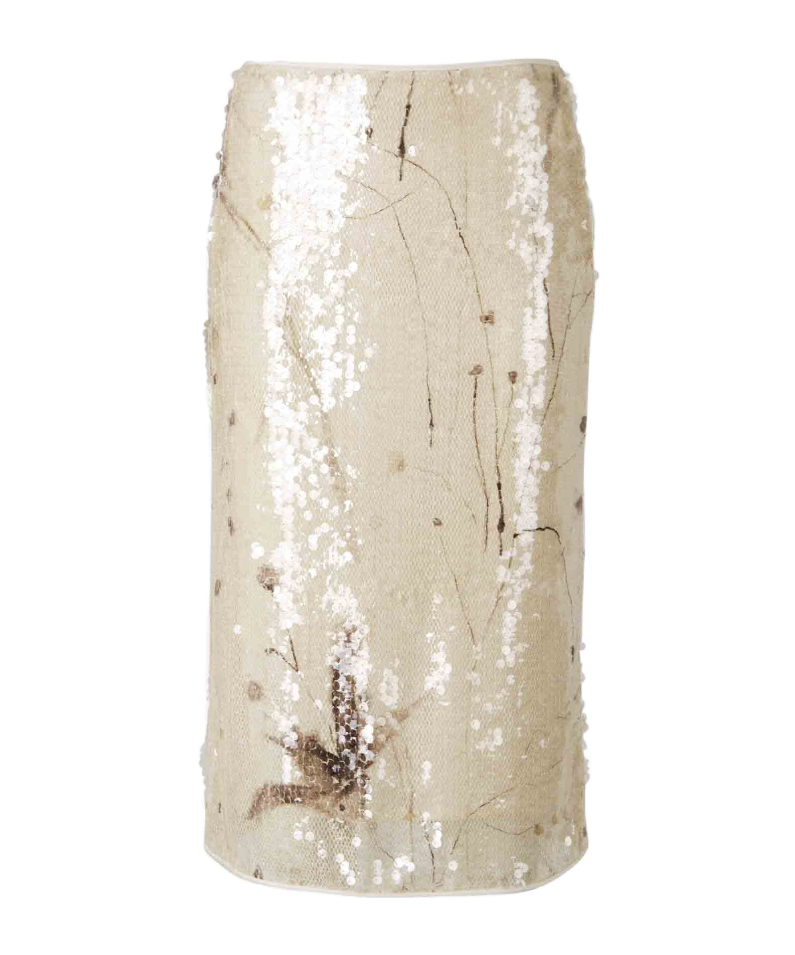 Shop Peserico Pattern Skirt In Nude