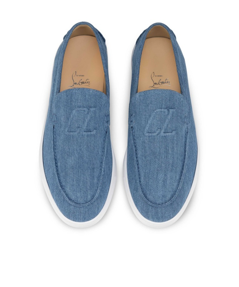 Christian Louboutin Varsiboat Denim Boat Shoes In Blue