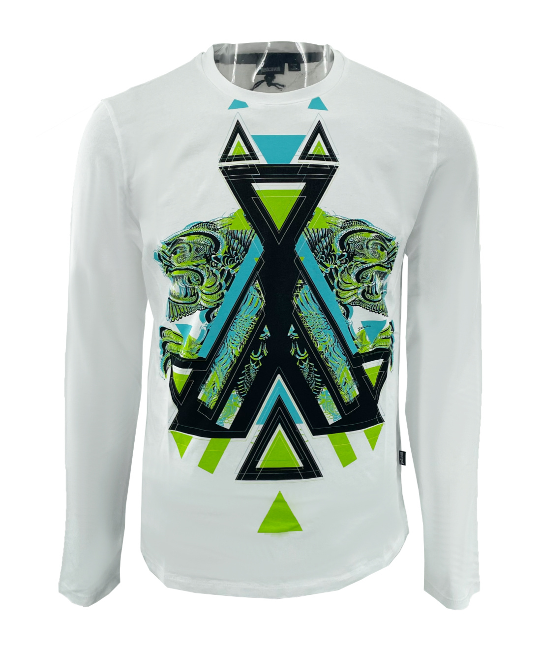 Just Cavalli Pattern Printed Long-sleeved T-shirt In Green
