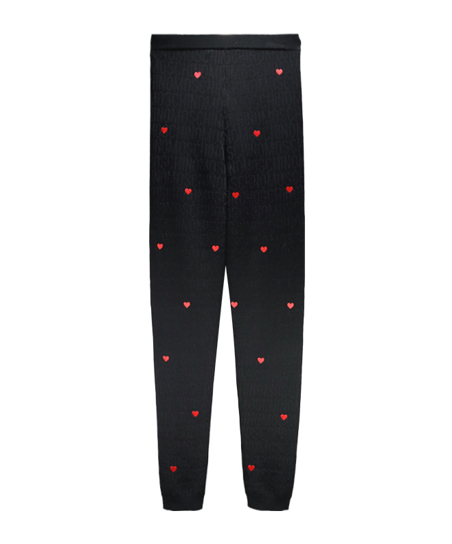 Moschino Stretch Knitted Leggings In Black