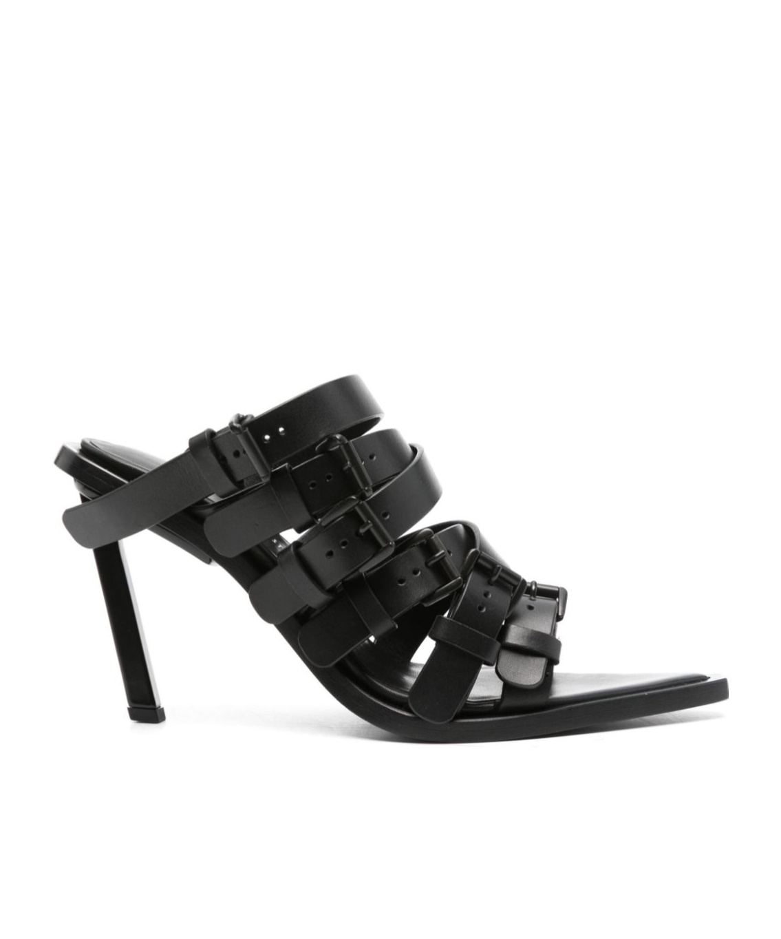 Ann Demeulemeester Nel High Heeled Mules With Belts In Black