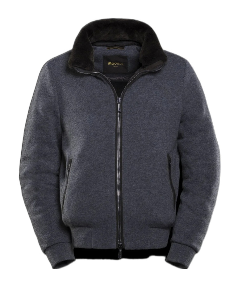 Moorer Long-sleeved Bomber Jacket In Gray