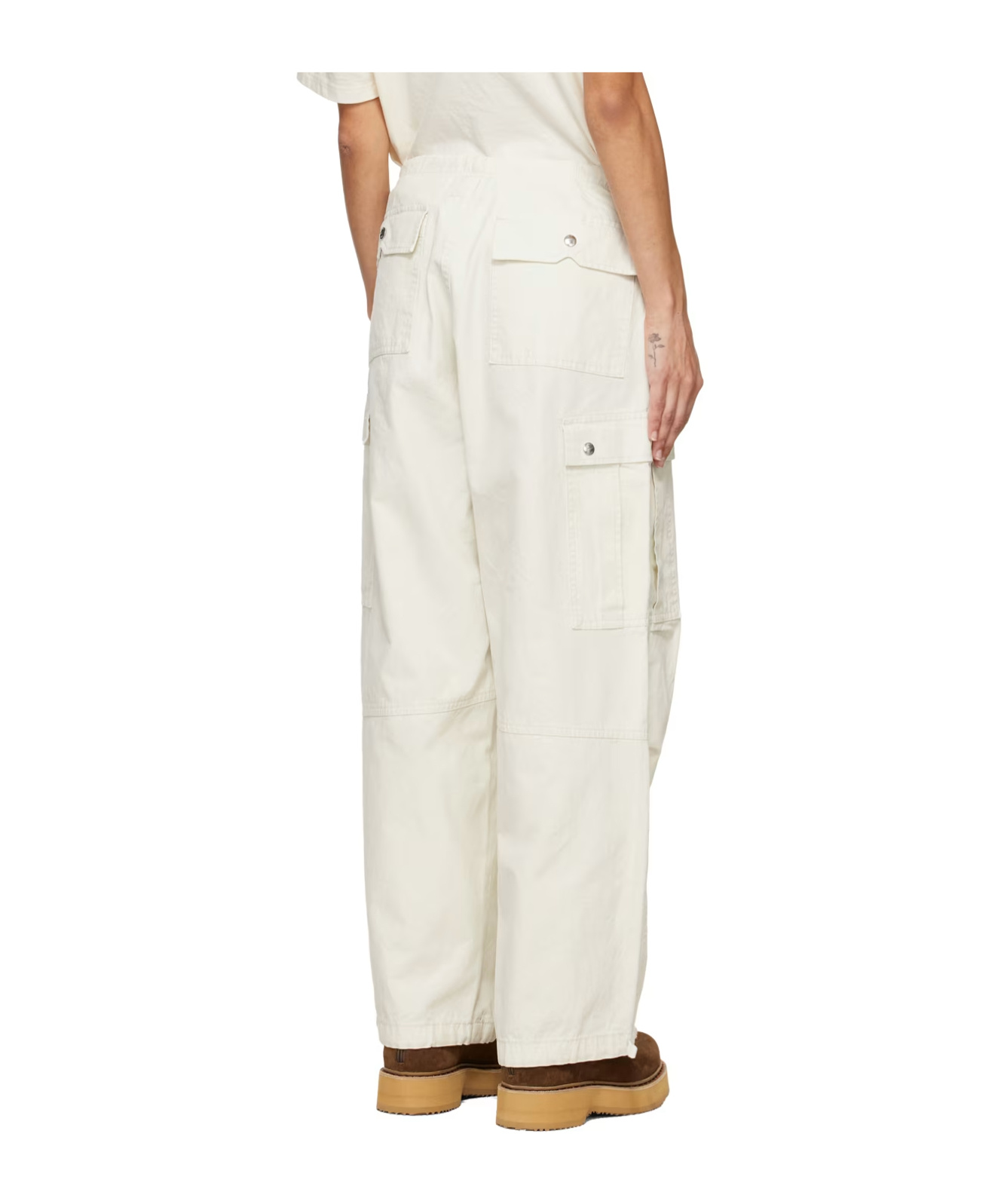 Rhude Off-white Parachute Trousers In 1019 Off-white