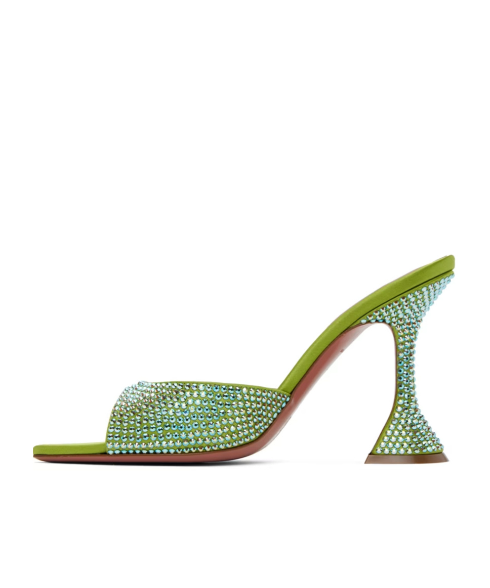 AMINA MUADDI CAROLINE CRYSTAL HIGH-HEELED SANDALS 