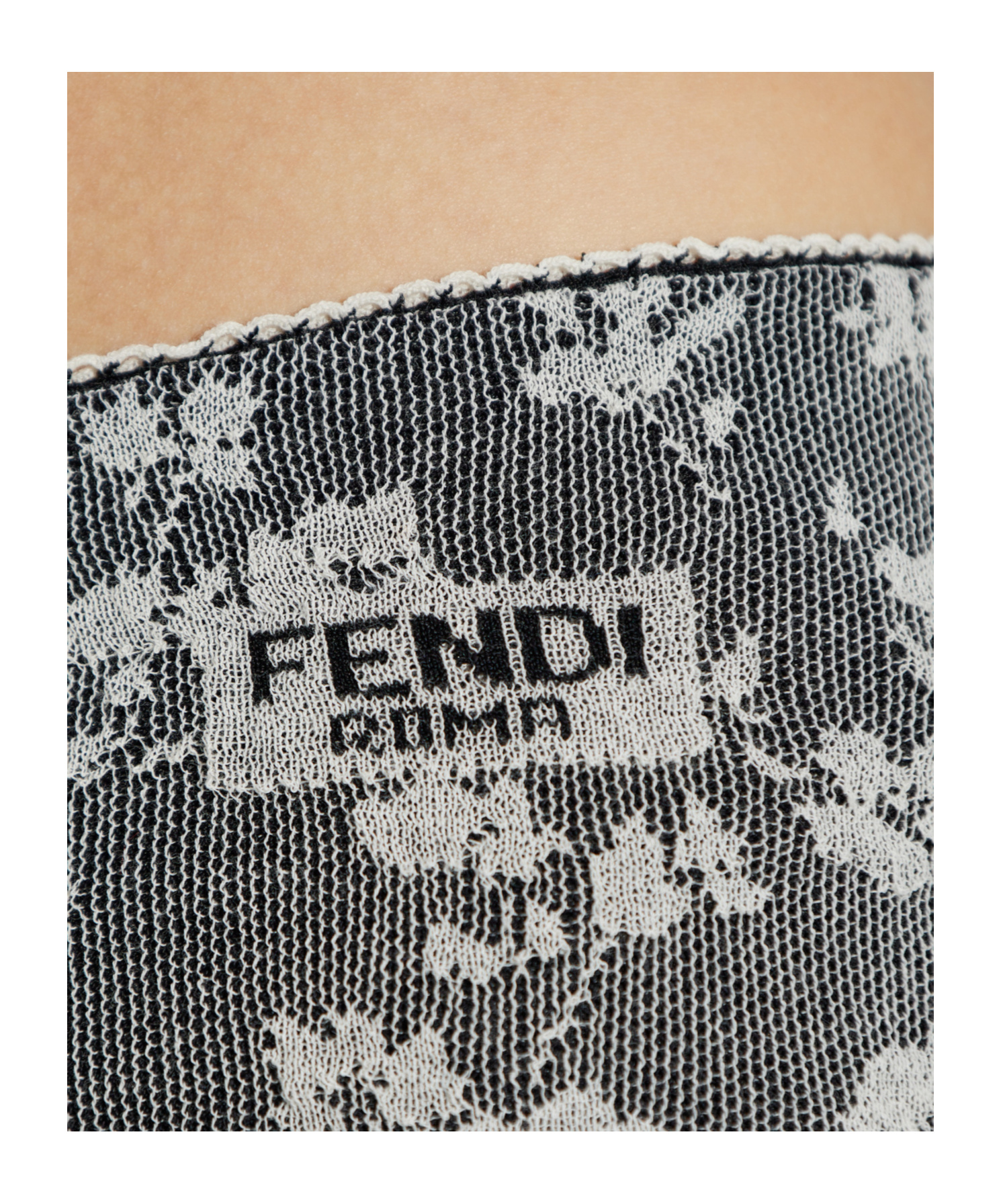 Fendi Floral Motif Lace Shorts In Grey