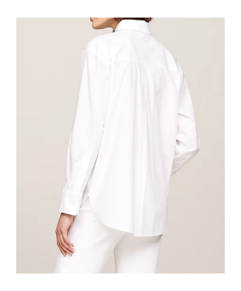 Tommy Hilfiger Embroidered-logo Flag Shirt In White