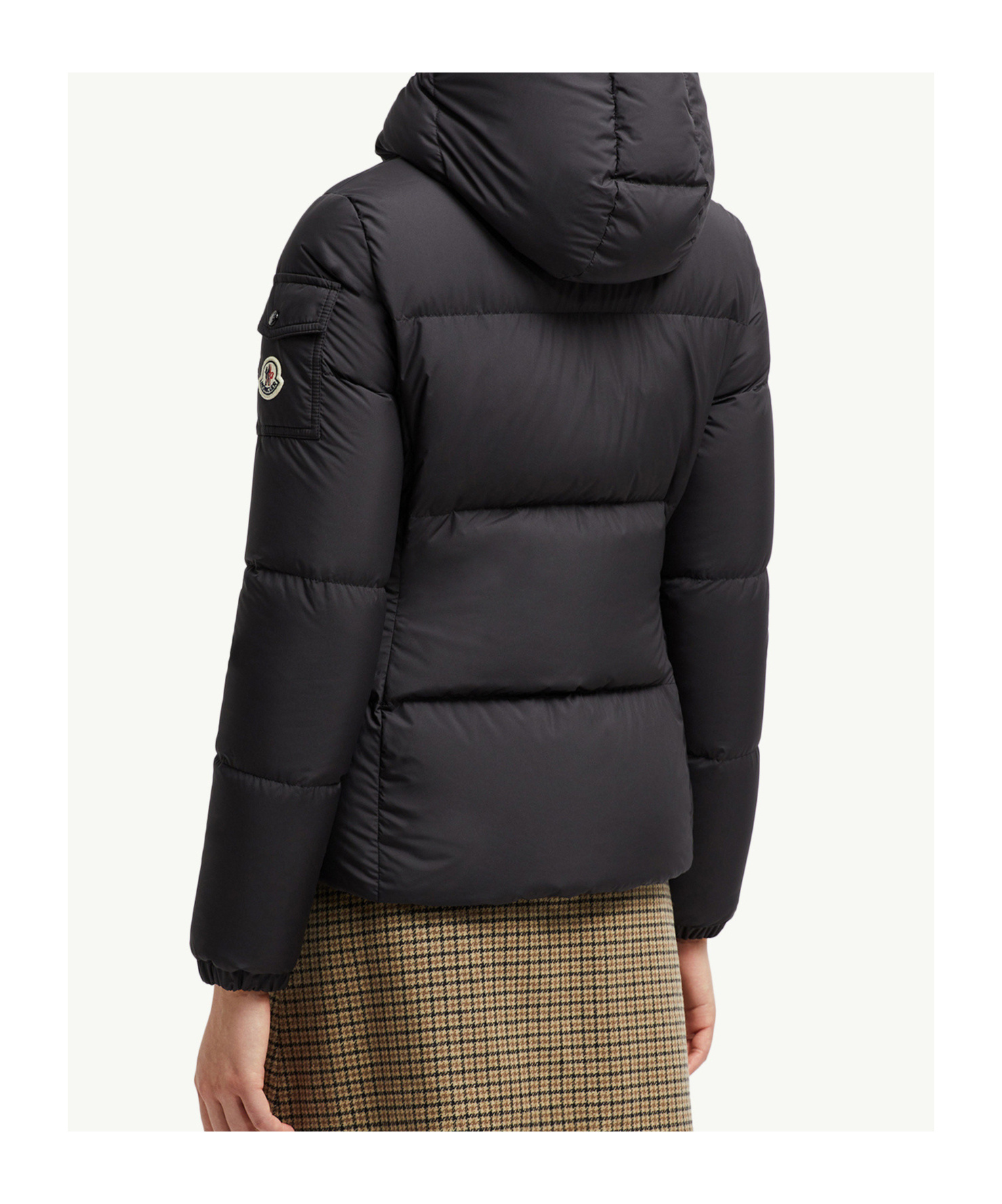 Moncler Fourmines Hooded Short Down Jacket In Black