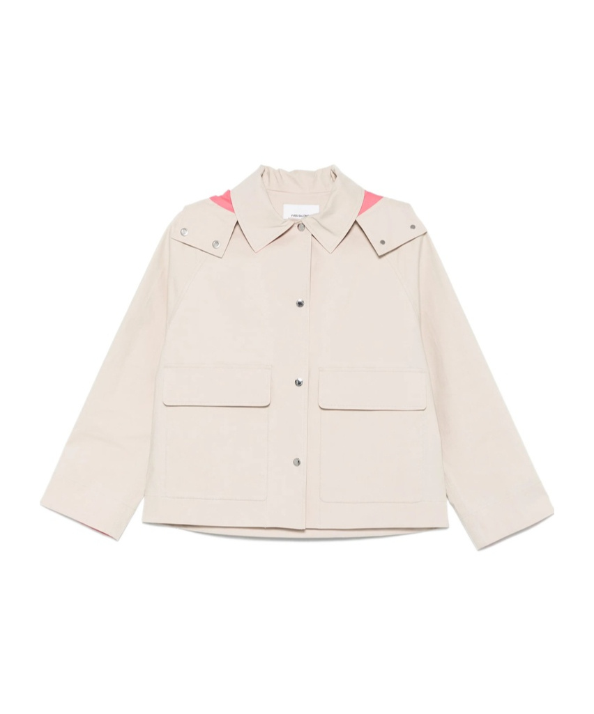 Shop Yves Salomon Detachable-hood Jacket In Nude