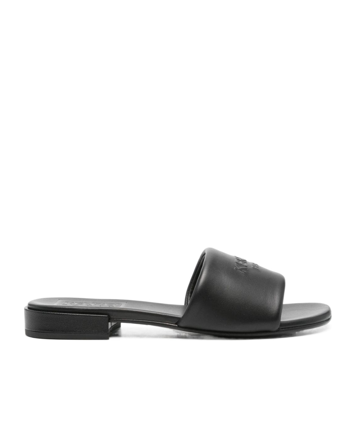 Kenzo Oki Leather Flat Sandals In Black