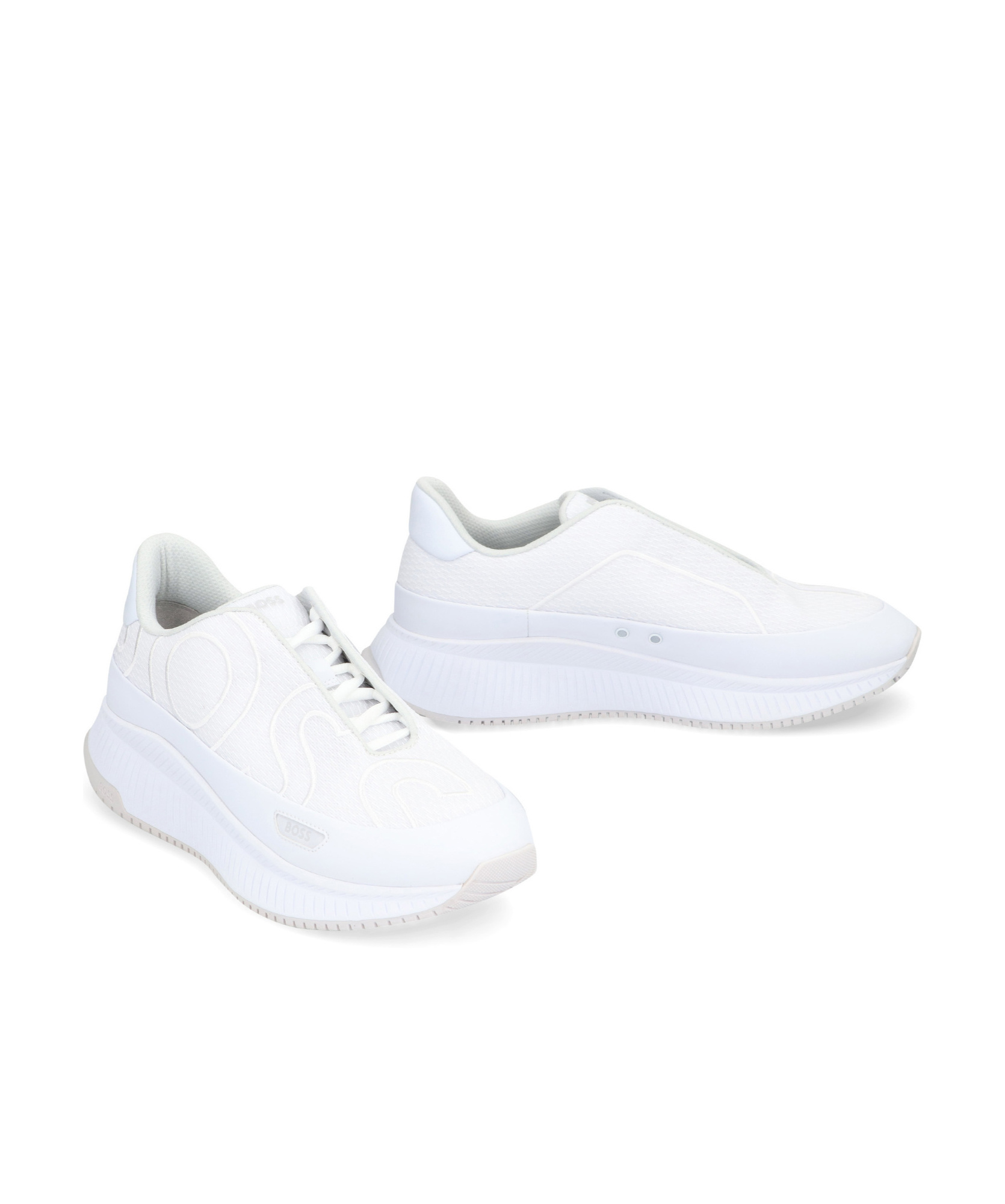 Hugo Boss Ttnm Evo Runn Logo-embroidered Sneakers In White