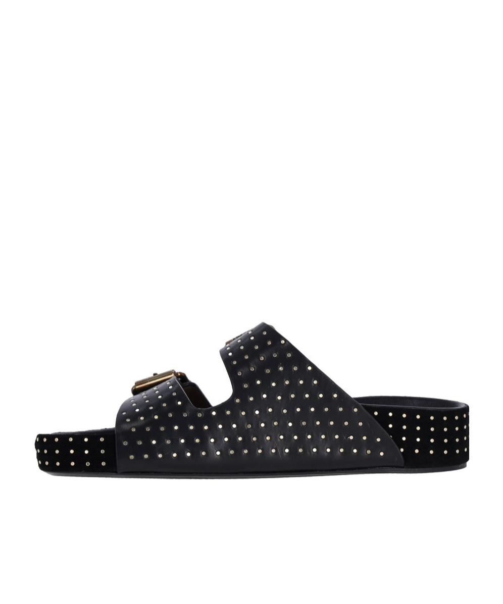 Isabel Marant Black Lennyo Buckle Sandals In Black