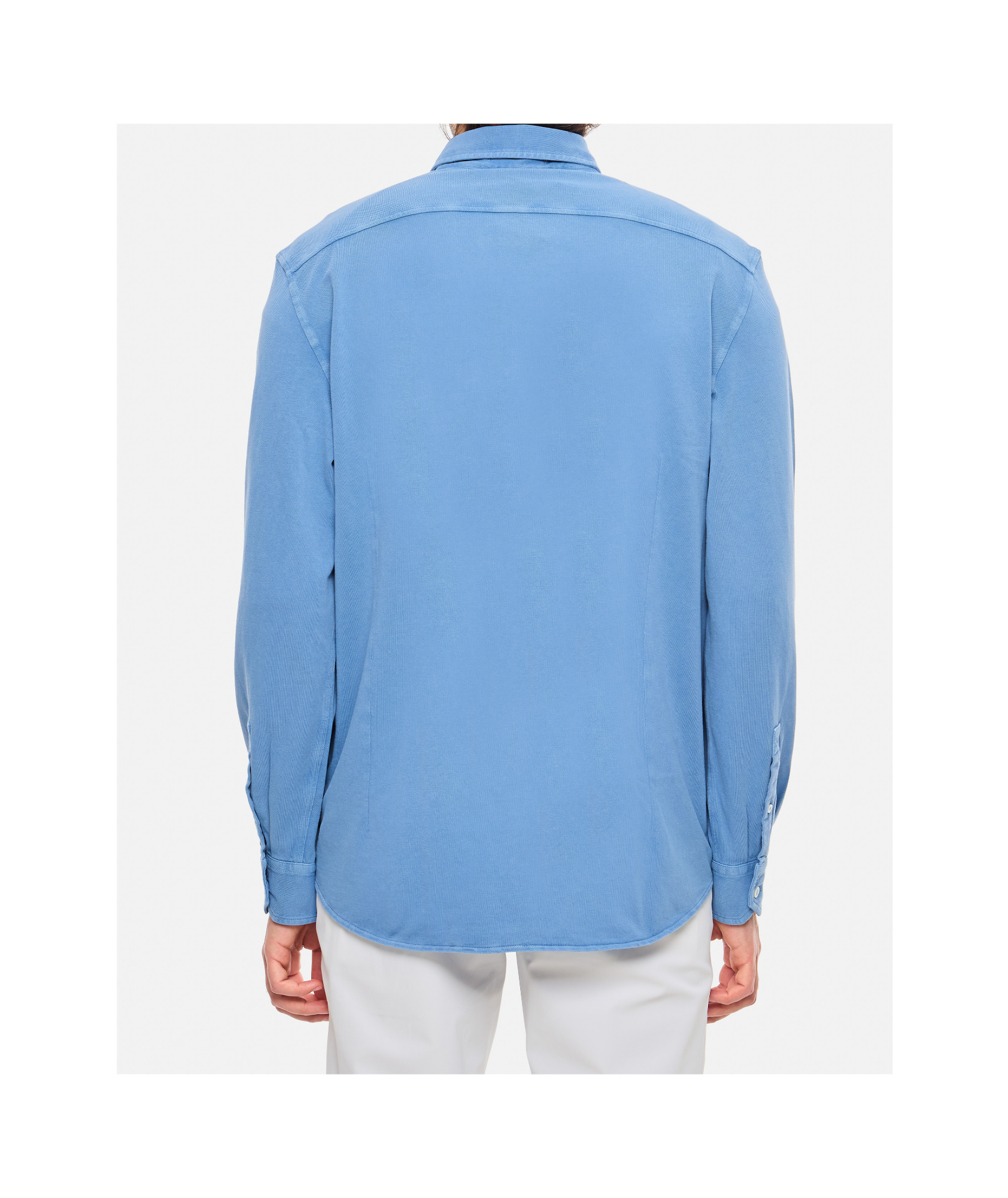 Drumohr Piquet Shirt In Sky Blue