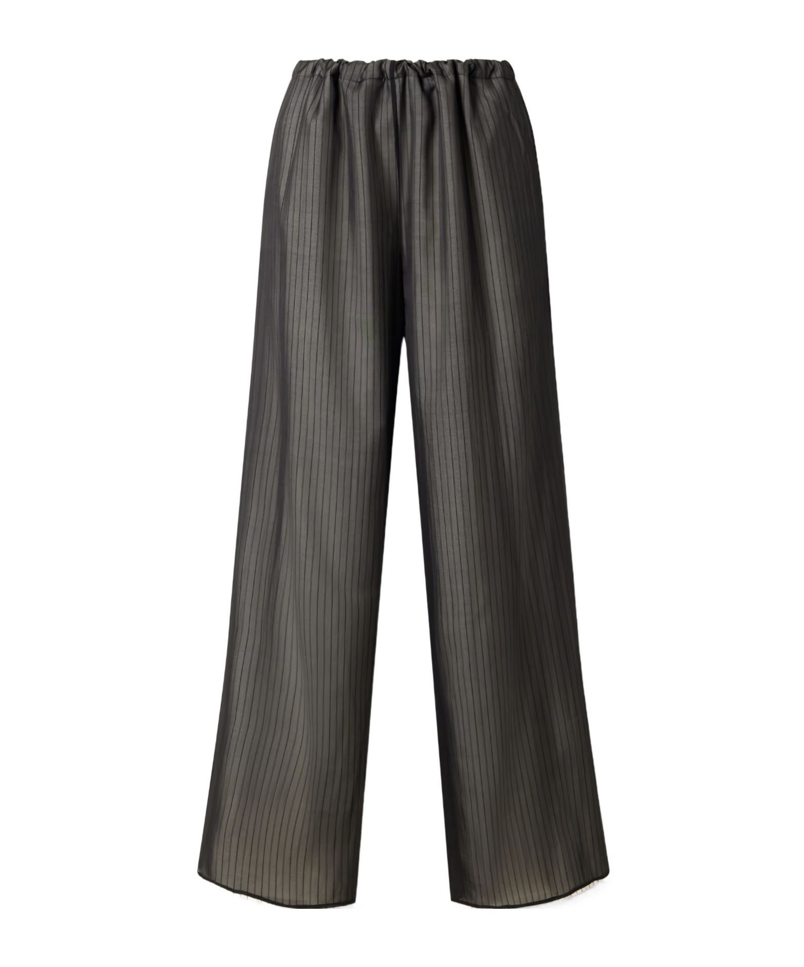 Kallmeyer Cairo Striped Silk And Cotton-poplin Wide-leg Pants In Gray
