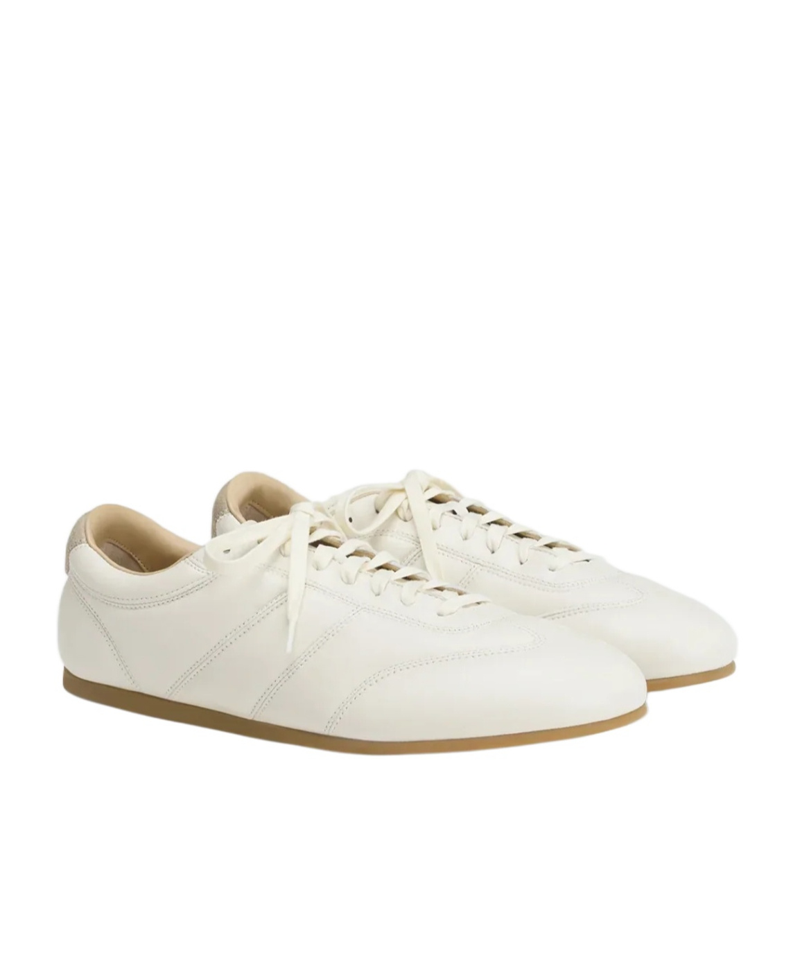 Lemaire Milk White Calf Leather Soft Runner Sneakers In White
