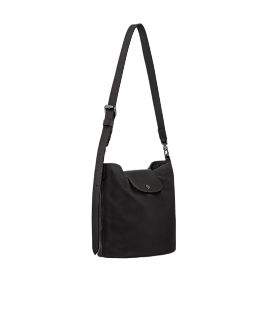 Longchamp Medium Le Pliage Xtra Leather Shoulder Bag In Black
