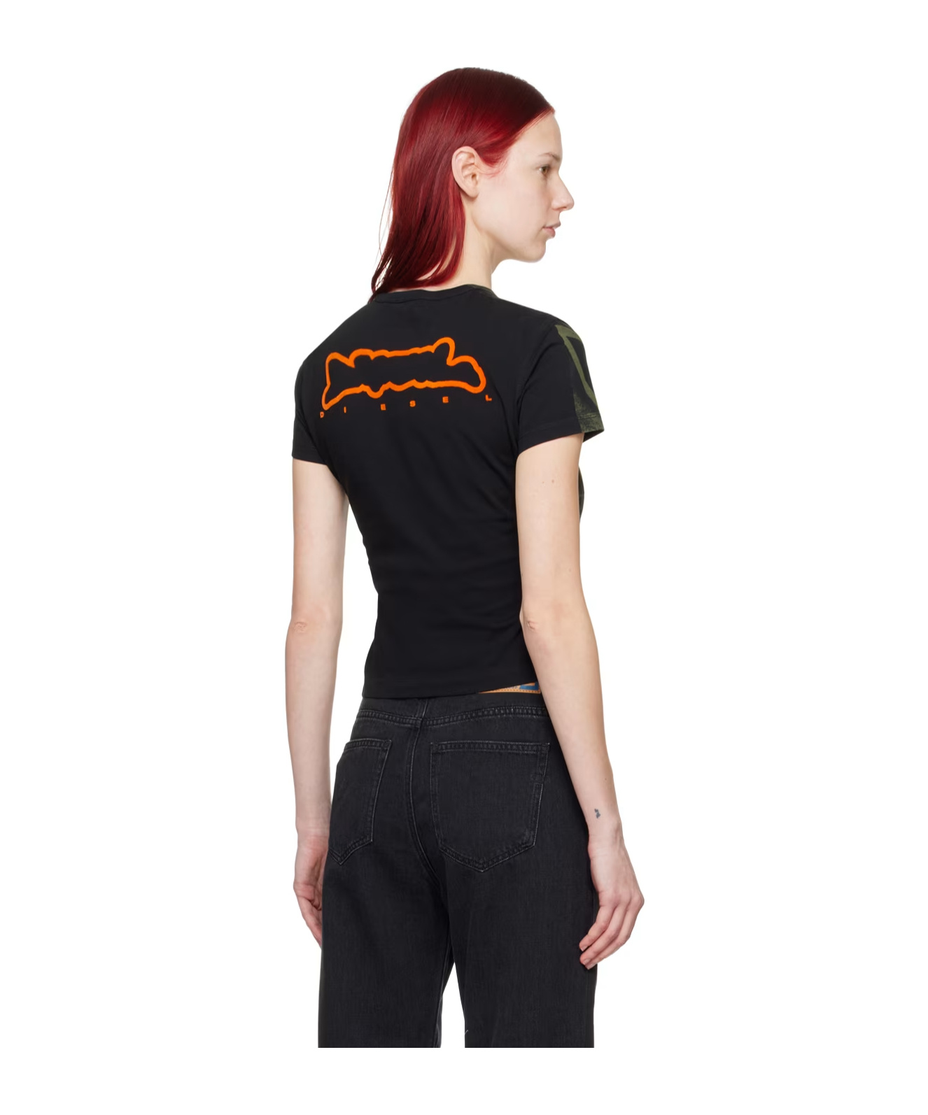 Diesel T-uncutie-long-n5 Printed T-shirt In Black