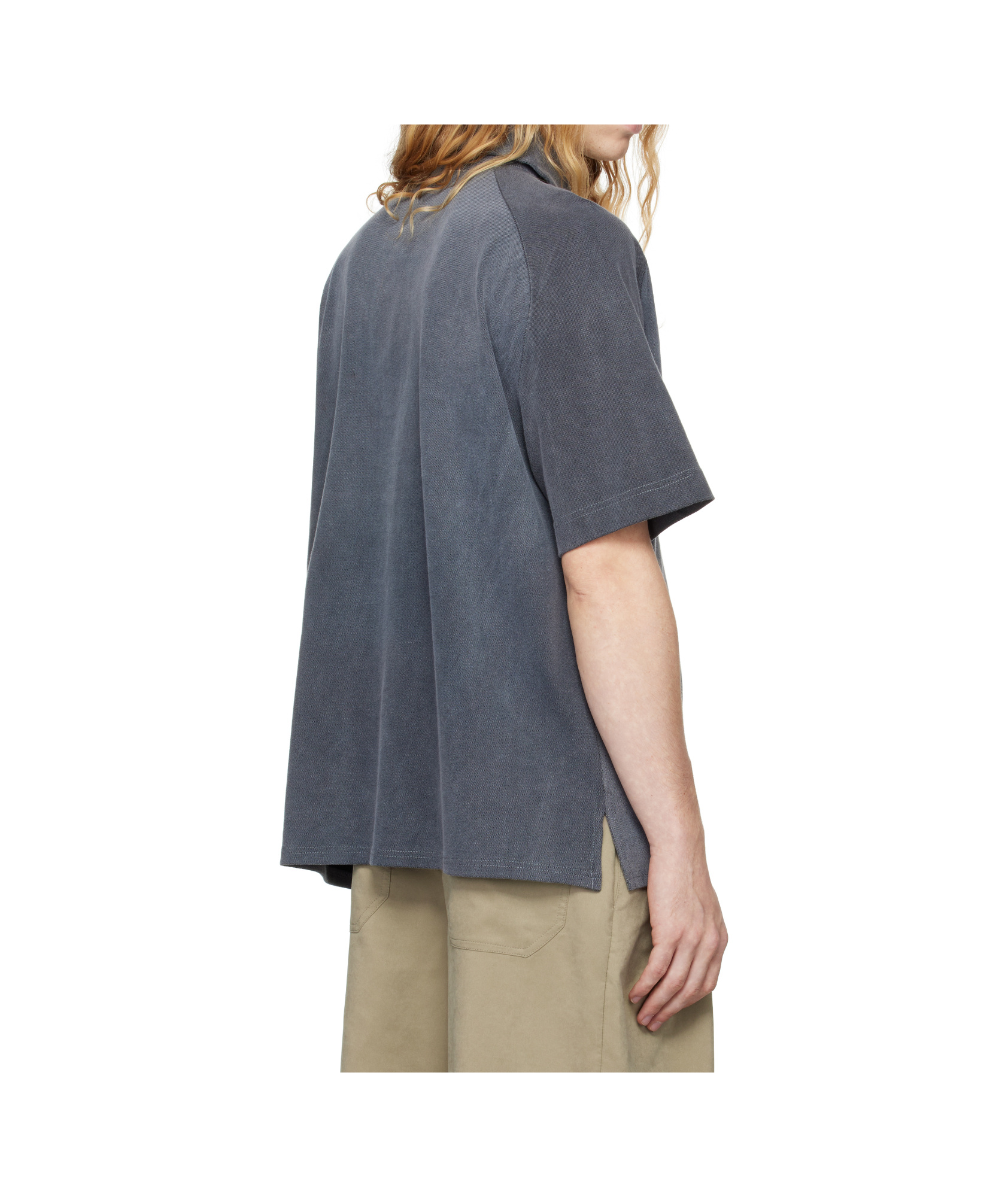Serapis Dyed Sailor Polo Shirt In Gray