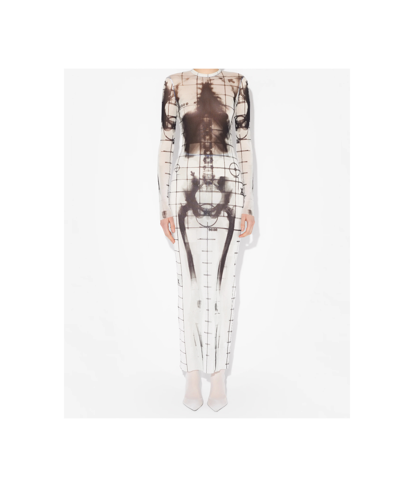 Jean Paul Gaultier Squeletor Maxi Dress In White
