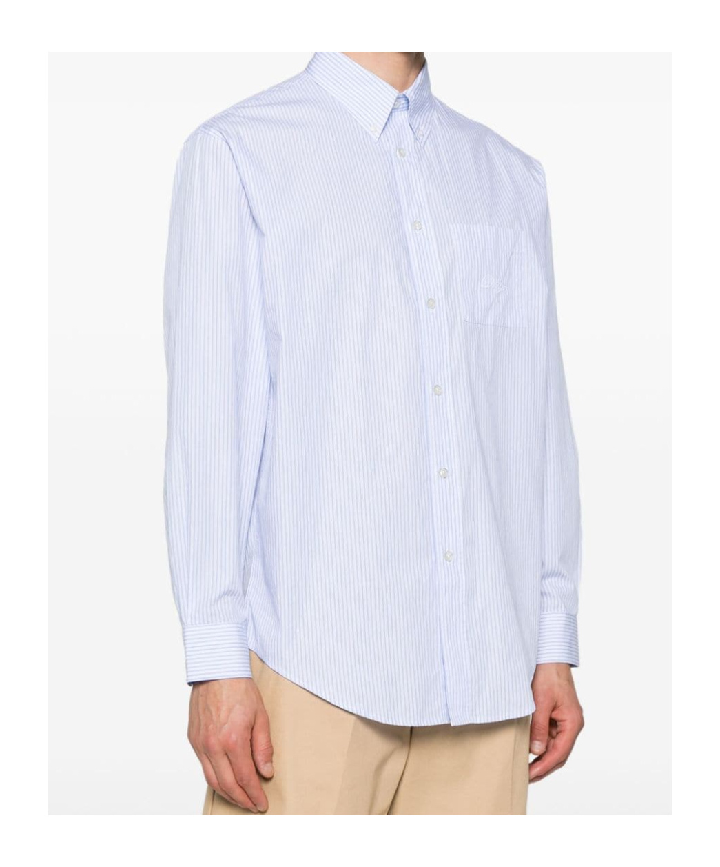Drôle De Monsieur La Chemise Rayée Cotton Shirt In Blue