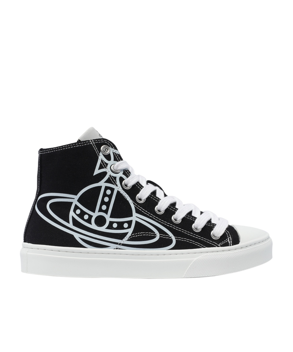 Vivienne Westwood High Top Canvas Plimsoll Cotton Black 3-36 Women In Black