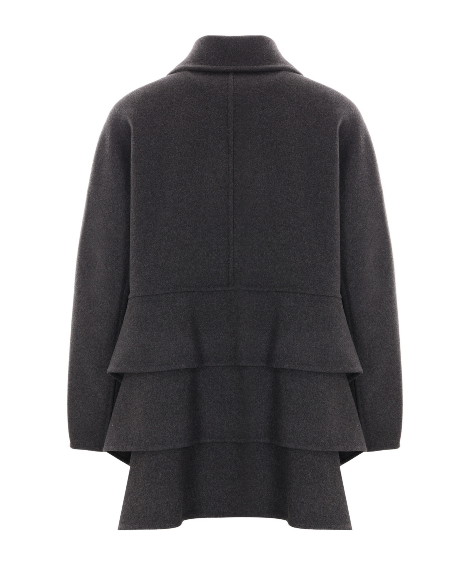Shop Max Mara Double-breasted Ruffled Coat In Black