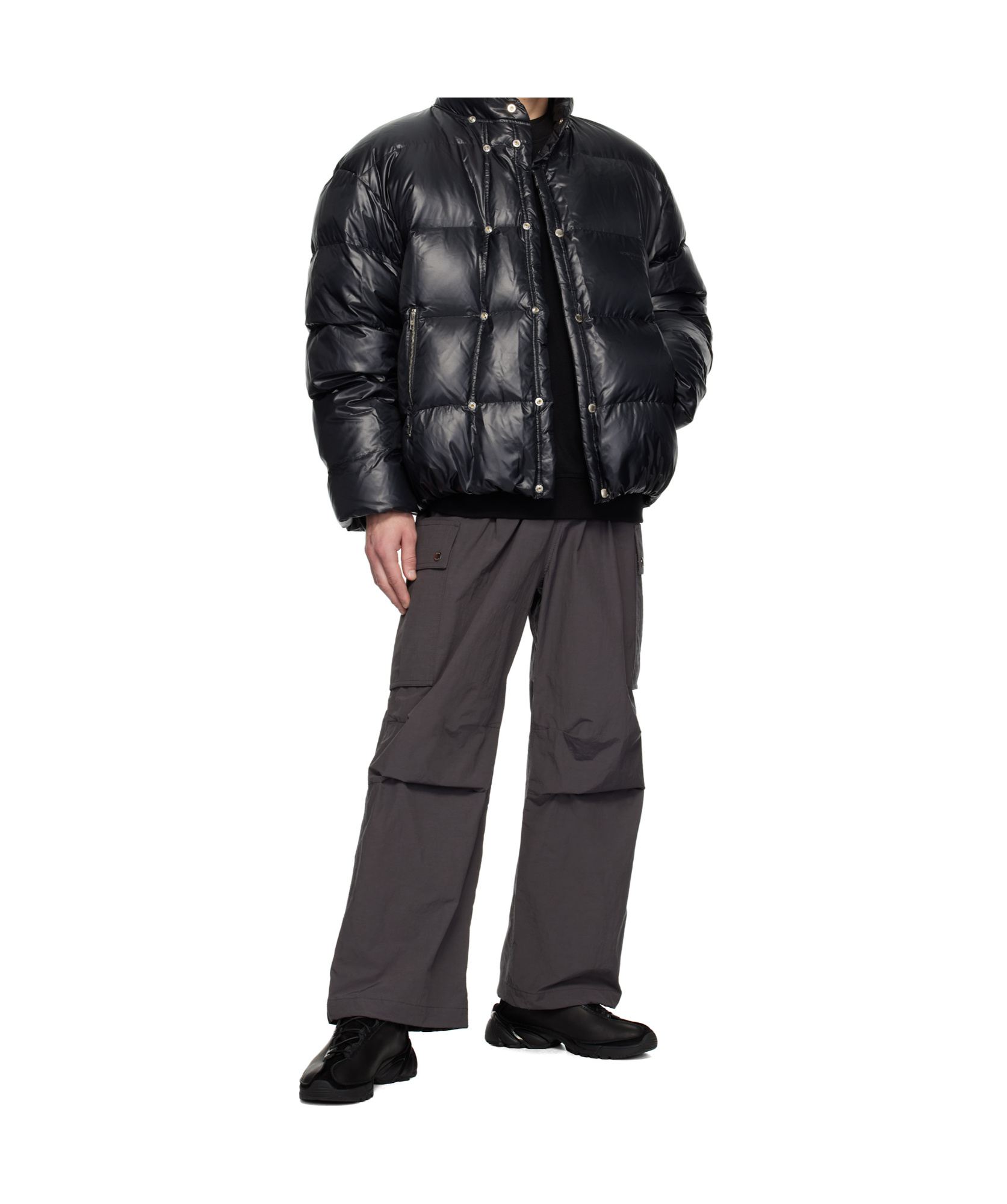 Wooyoungmi Black Hood Goose Down Jacket In Black