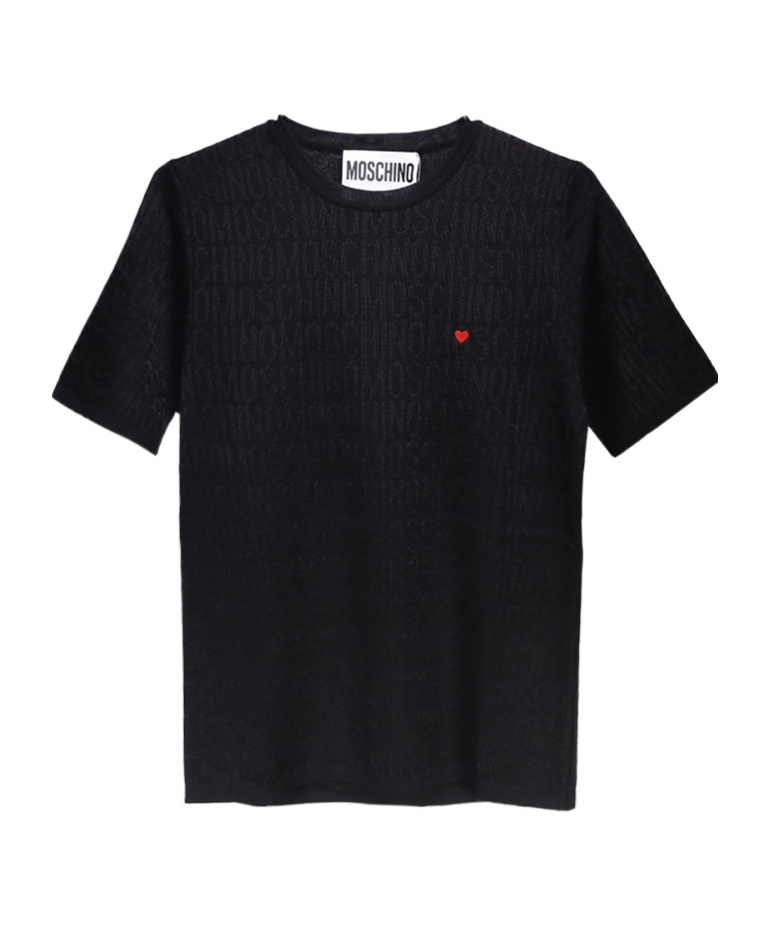 Moschino Item O-neck Short-sleeved T-shirt In Black