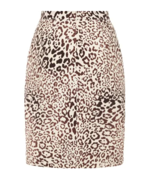 Alessandra Rich Minirock Aus Seide Mit Leoparden-print In Nude