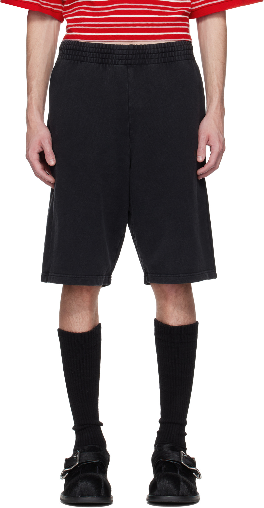 Martine Rose Elastic Waist Shorts In Black