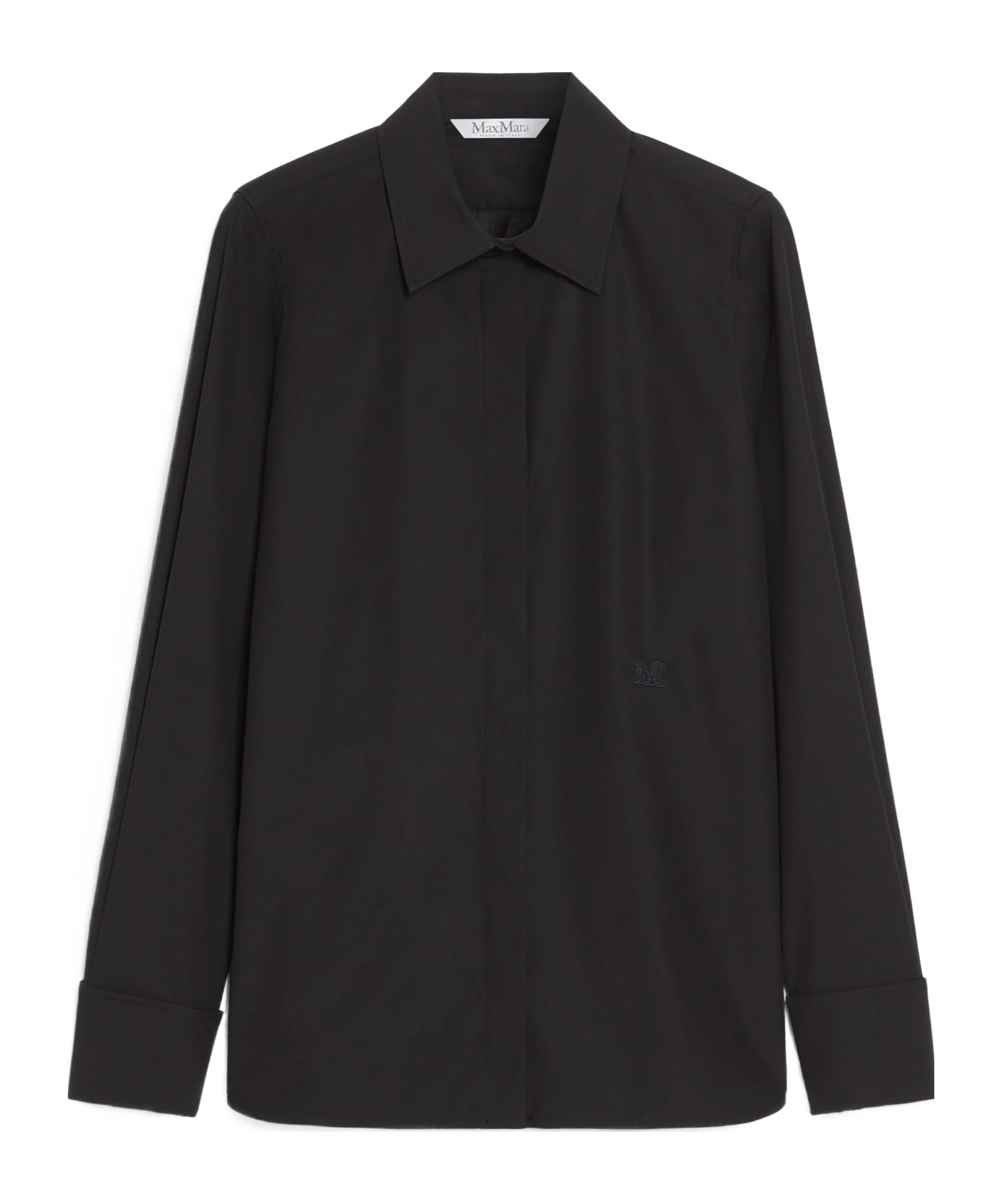 Max Mara Cotton Crepe Shirt In Black
