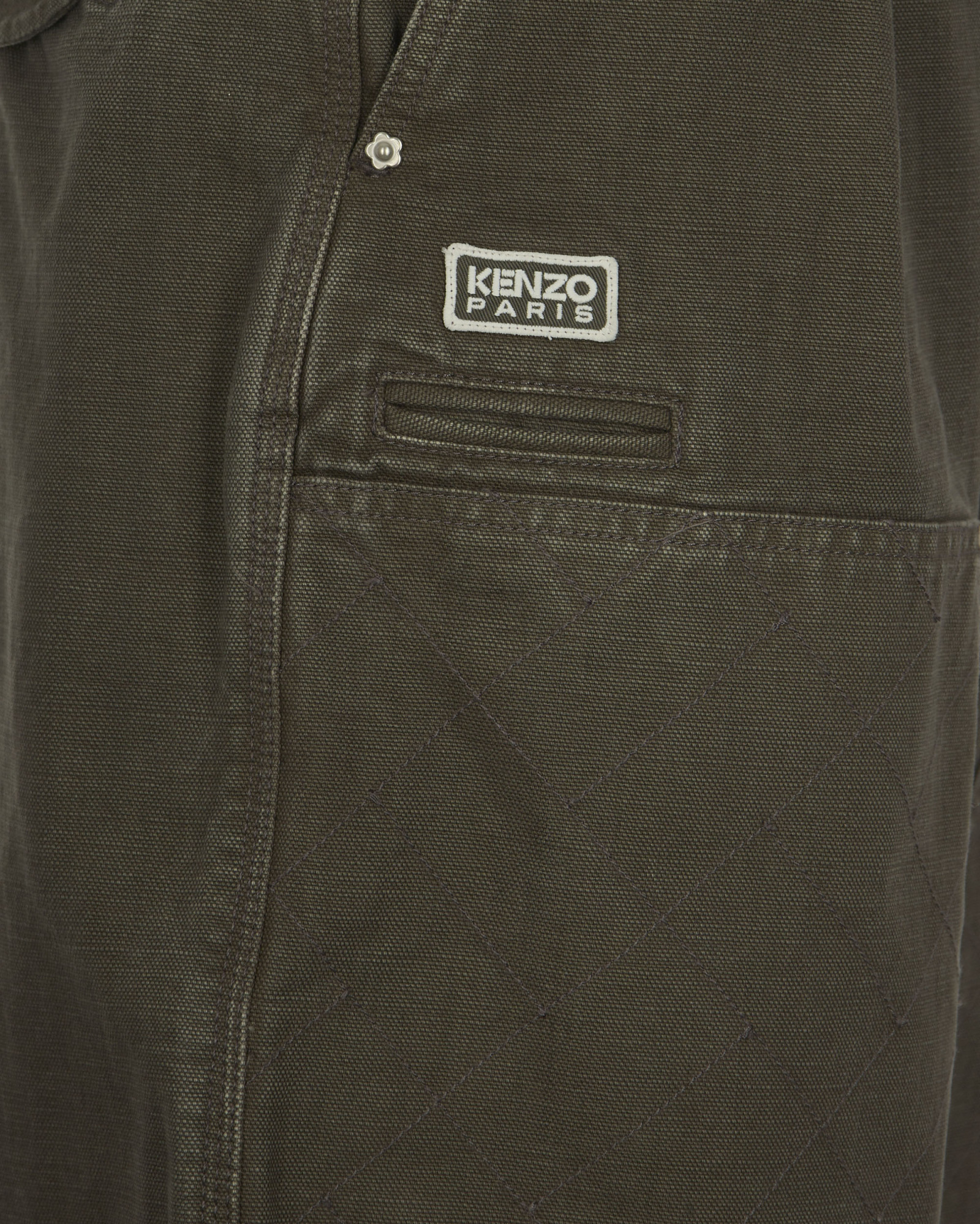 Kenzo Casual Pants With Belt Loops In Green