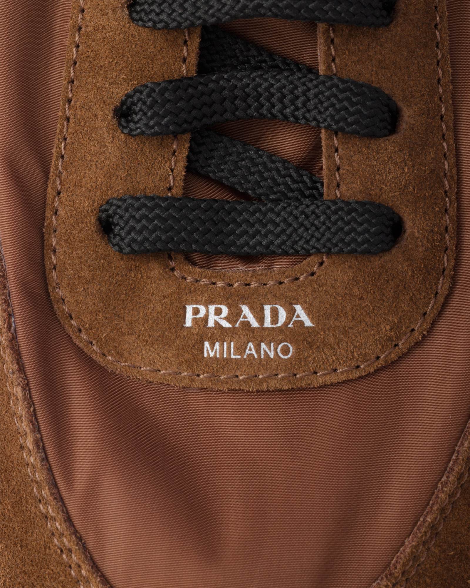 Prada Geometric Tread Lightweight Ballerina Sole In Brown