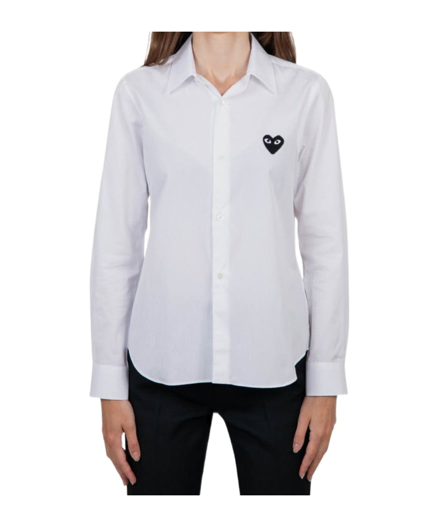 Comme Des Garçons Play Logo Shirt In White