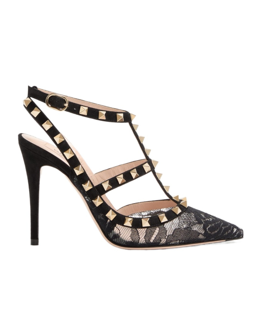 Valentino Pointed High-heeled Sandals In Black