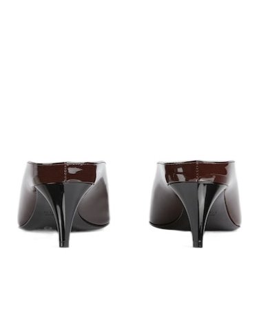 Gucci Women Sabot 97 In Glossy Patent Leather In Brown