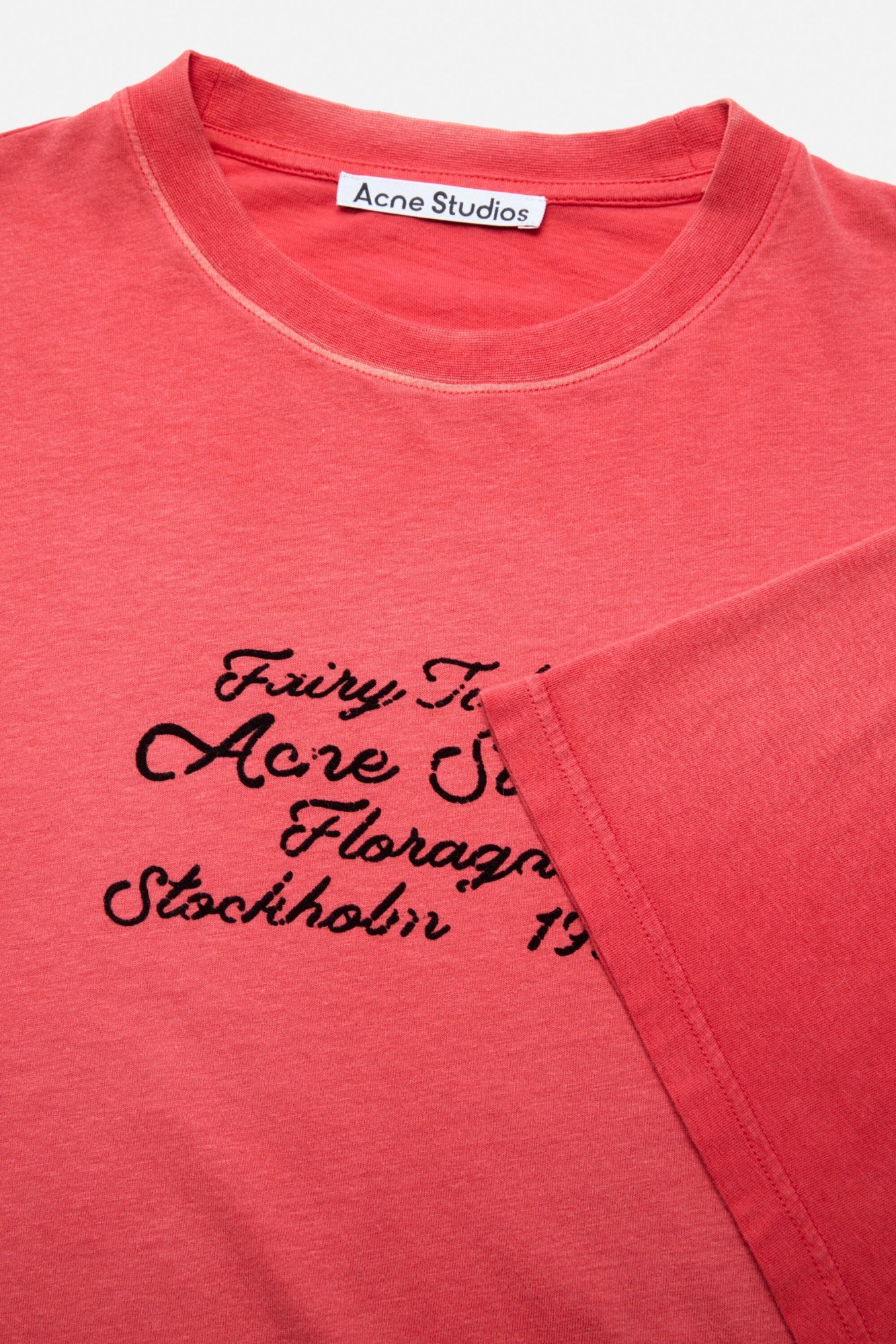 Acne Studios Lettering-detail Cotton T-shirt In Red