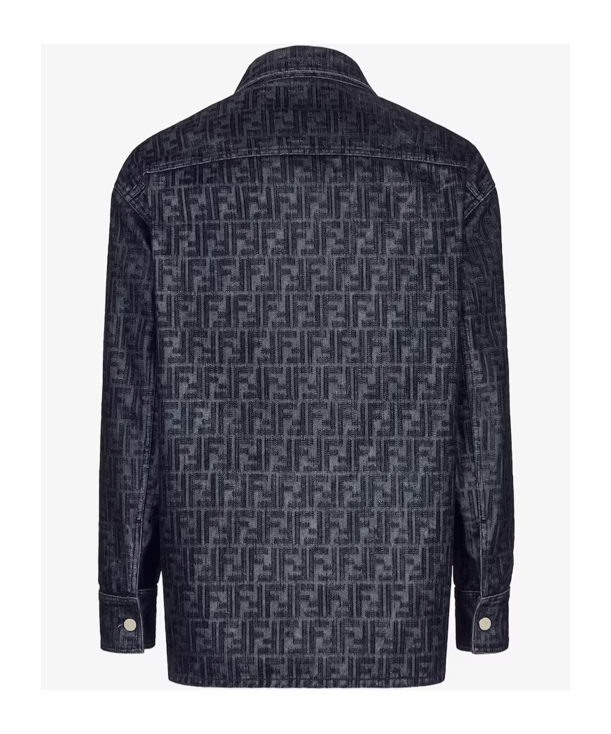 Fendi Ff Denim Jacket In Black