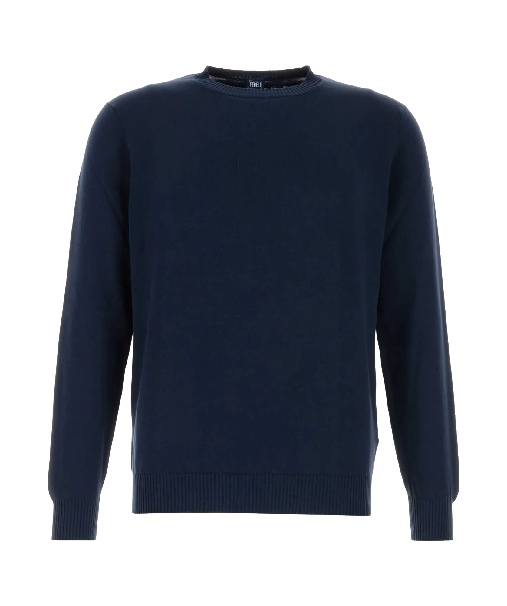 Fedeli Air Force Blue Cotton Sweater In Navy Blue