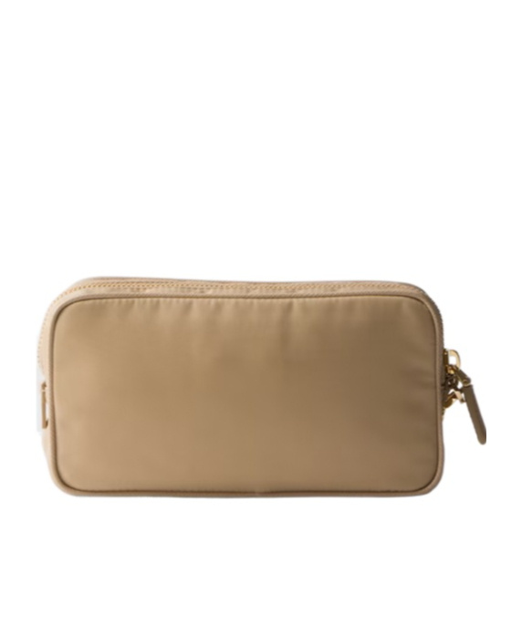 Prada Re-edition 1978 Re-nylon And Saffiano Leather Pouch In Camel Brown