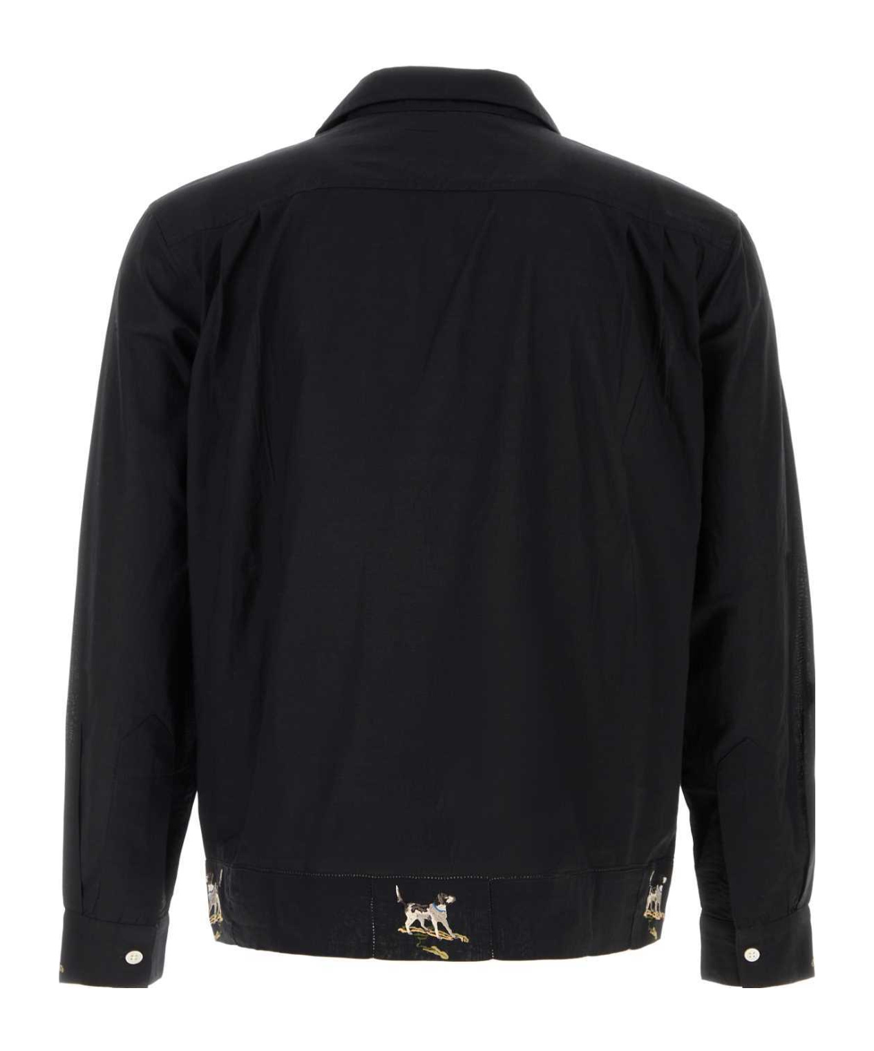 Bode Embroidered-motif Shirt In Black