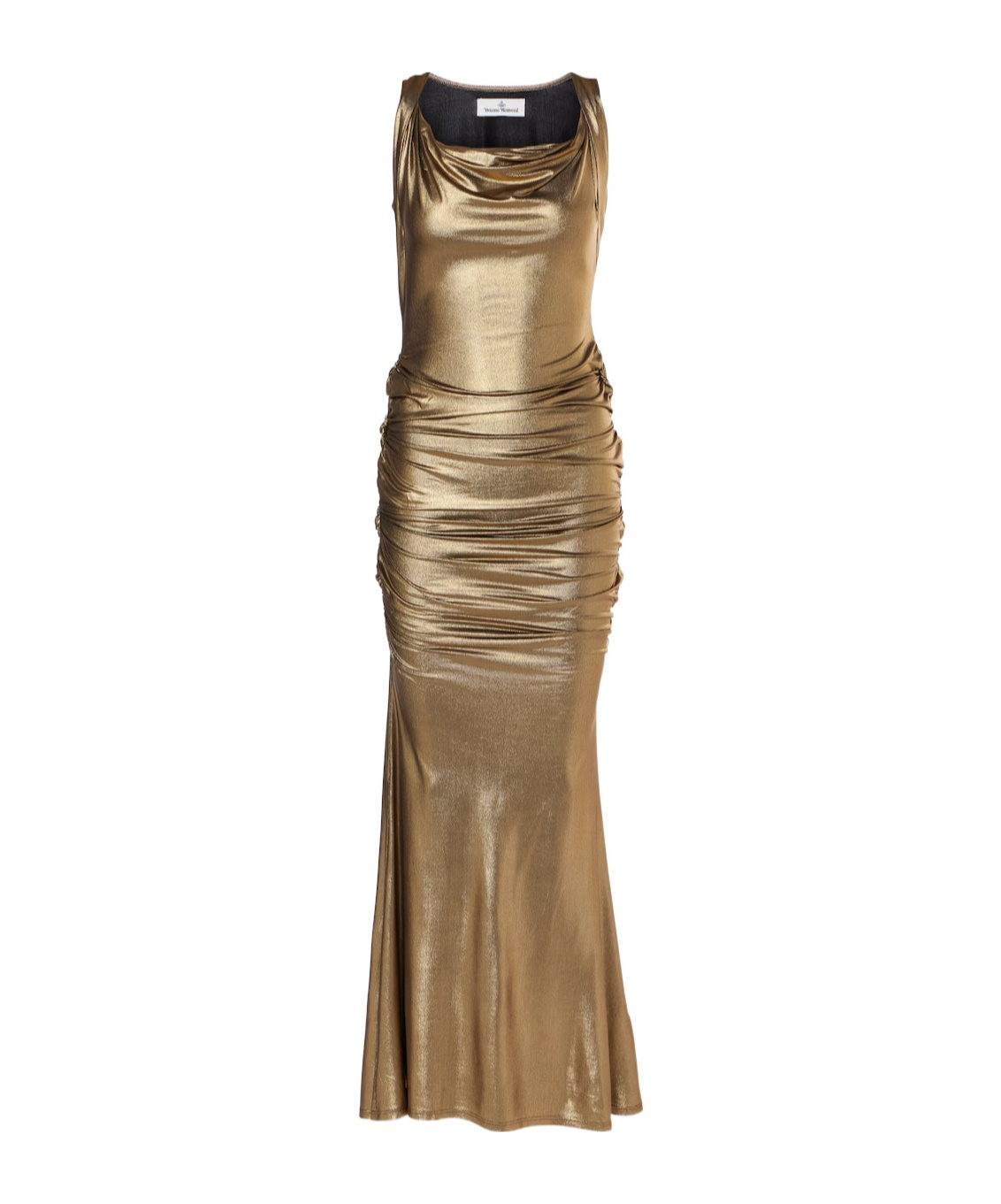 Vivienne Westwood Liz Draped Jersey Gown In Gold