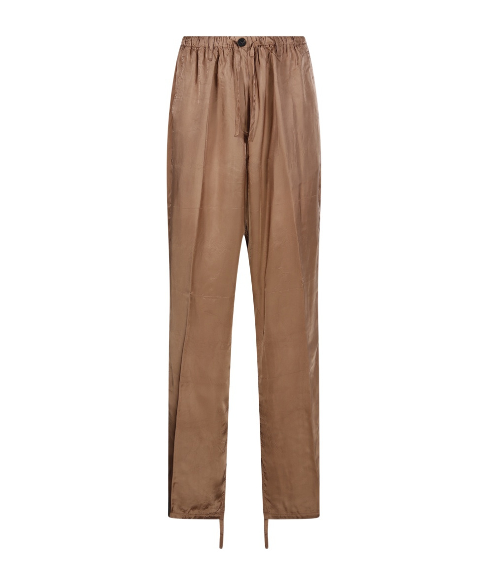 Dries Van Noten Straight Leg Trousers Elastic Waistband In Smoke