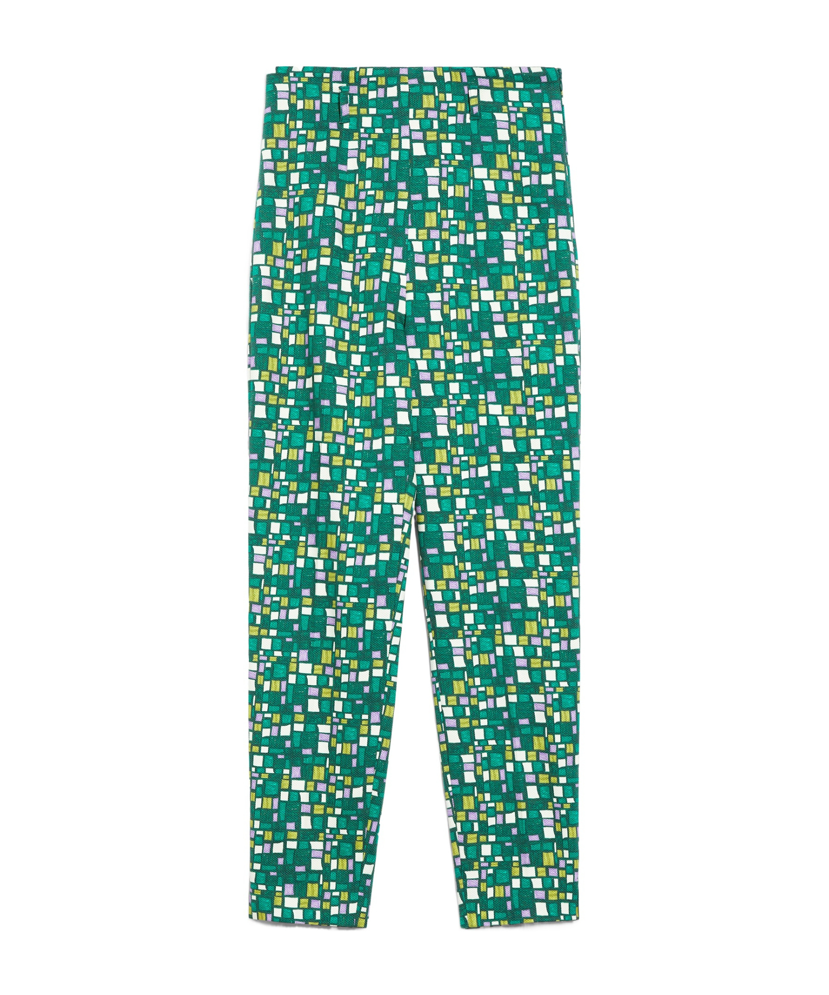 Weekend Max Mara Geometric-print Trousers In Green