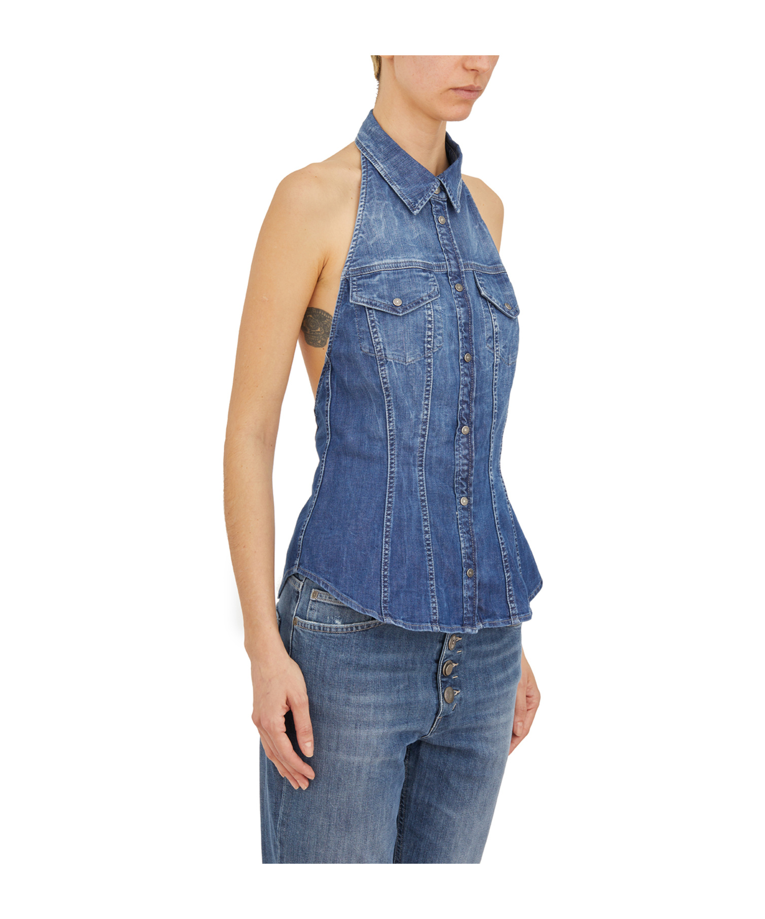 Shop Dondup Denim Vest In Blue