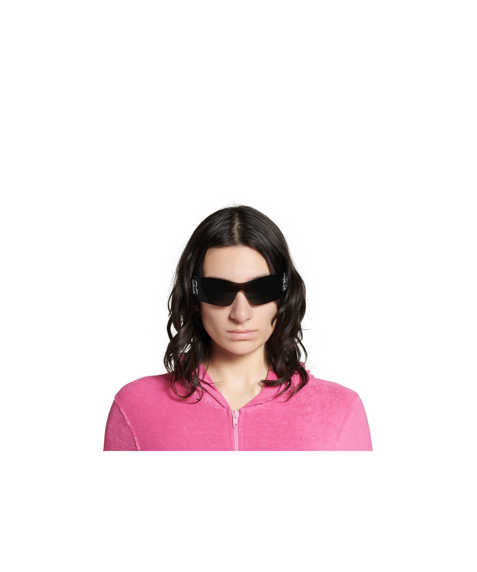 Balenciaga Shield Frame Logo Sunglasses In Black