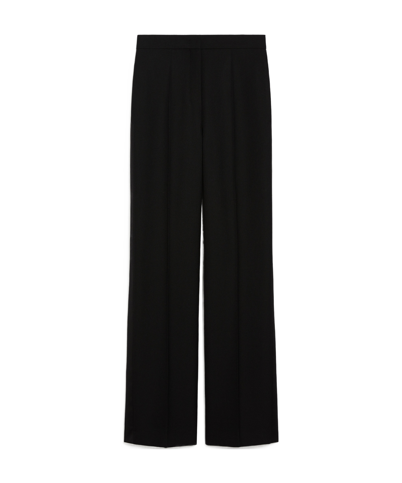 Shop Max Mara Pianoforte Pleated Straight Leg Trousers In Black